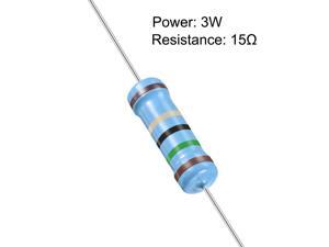 100pcs Metal Film Resistors 15 Ohm 3W 1%Tolerances 5 Color Bands 100pcs Metal Film Resistors 15 Ohm 3W 1%Tolerances 5 Color Bands