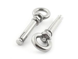Unique Bargains 2 Pieces 8mm Thread 12mm Dill Hole Wire Rope Raw Style Shield Anchor Eye Bolts