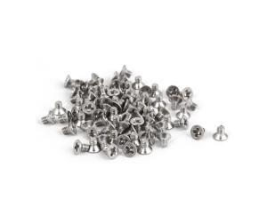 Unique Bargains 80 Pcs M2x3mm 316 Stainless Steel Flat Head Phillips Machine Screws Silver Tone