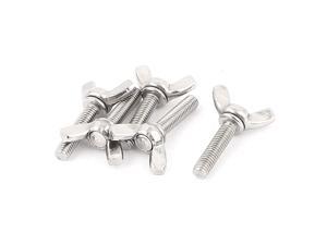 10pcs Metric M6x25mm 1.0mm Pitch Stainless Steel Wing Bolt Butterfly Bolt Screw 
