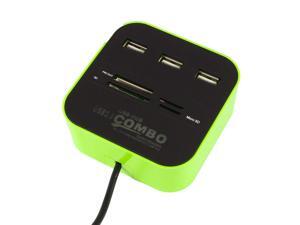 Memory Card Reader 3 Port Powered USB 2.0 External Hub Combo Adapter Memory Card Reader 3 Port Powered USB 2.0 External Hub Combo Adapter