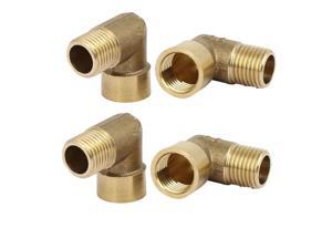 1/4BSP Male to Female Thread L Shape Pipe Tube Connecting Connectors 4pcs