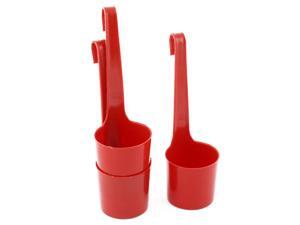 Household Plastic Wine Container Pouring Ladle Dipper Measuring Cup Red 3pcs