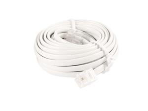 20'FT COIL Telephone Extension Phone Cord Cable Handset Line W/ Connectors White 