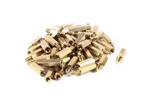 Unique Bargains 50pcs Brass Hex Standoff Spacer M4 x 16+6mm Female to Male