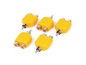 Yellow RCA Y Splitter Male to 2 Female M/F Stereo Audio Video Connector 5pcs Yellow RCA Y Splitter Male to 2 Female M/F Stereo Audio Video Connector 5pcs