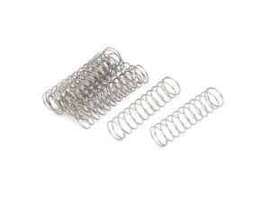 0.6mmx12mmx45mm 304 Stainless Steel Compression Springs Silver Tone 10pcs 