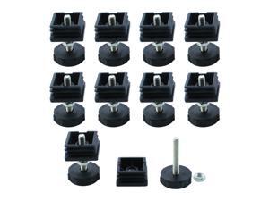 Leveling Feet 40 x 40mm Square Tube Insert Adjustable Leveler for Table 10 Sets