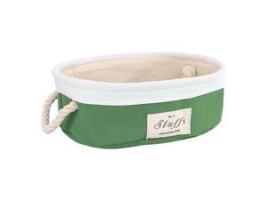 Home Dual Handles Storage Bin Basket Toy Clothes Towel Box Container Organizer(Oval,Green)