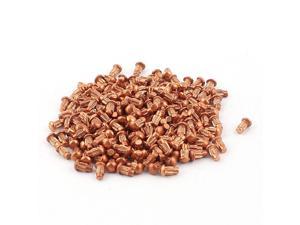 200 Pcs 5/64" x 13/64" Copper Round Head Solid Rivets Knurled Shanks