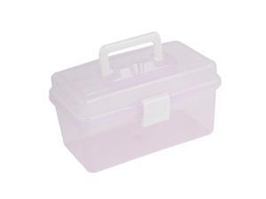Clear Purple Medicine Box Shape 2 Layers 16 Components Storage Case