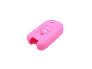 Pink Silicone Three Button Car Remote Key Cover Case Protective for Honda Civic