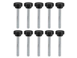 M6 x 50mm Male Thread Knurled Clamping Knobs Grip Thumb Screw on Type 10 Pcs
