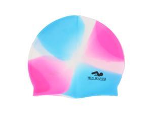 Unisex Summer Silicone Water Sport Swimming Pool Swim Hat Cap Tricolor