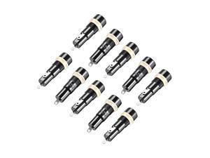 Screw Cap Panel Mounted 5 x 20mm Tube Fuse Holder AC 250V 10A Black 10Pcs Screw Cap Panel Mounted 5 x 20mm Tube Fuse Holder AC 250V 10A Black 10Pcs