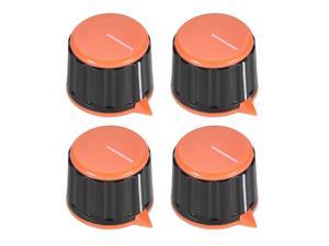 4pcs 6mm Potentiometer Control Knobs For Electric Guitar Acrylic Volume Tone Knobs Orange