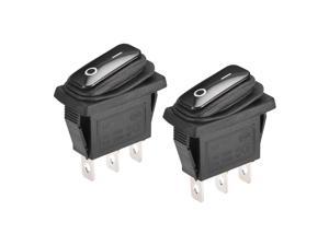 Boat Rocker Switch Black Waterproof Toggle Switches for Boat Car Marine 3pins ON/ON AC 250V/15A 125V/20A 2pcs