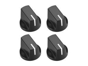 4pcs, 6.4mm Potentiometer Control Knobs For Electric Guitar Acrylic Volume Tone Knobs Black