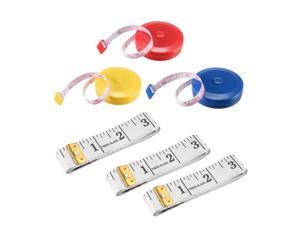 Cloth Tape Measure for Body 60 Inch Metric Inch Tailor Soft Tape Measure and Retractable Measuring Tape Dual Sided 1 Set 6pcs