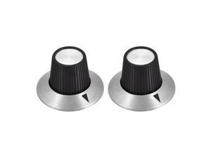 2pcs, 6mm Potentiometer Control Knobs For Electric Guitar Acrylic Volume Tone Knobs Black Silver Tone