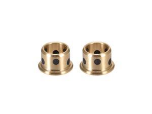 Flange Sleeve Bearing 10mm Bore x 13mm OD x 10mm Length x 16mm Flange Dia. x 1.5mm Flange Thickness Cast Brass Bushings (Pack of 2)