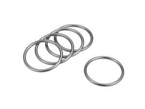 uxcell 10 Pcs O Ring Buckle OD 1.2-Inch Zinc Alloy O-Rings Black for Hardware Bags Belts Craft DIY Accessories 