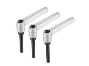 M8 x 70mm Handle Adjustable Clamping Lever Thread Male Threaded Stud 3Pcs 
