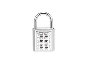 10-Digit Combination Padlock Push Button Locker Cabinet Lock Silver Tone
