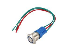 Momentary Metal Push Button Switch 19mm Mounting Dia 1NO 24V Blue LED Light with Socket Plug Wires 1pcs Momentary Metal Push Button Switch 19mm Mounting Dia 1NO 24V Blue LED Light with Socket Plug Wires 1pcs