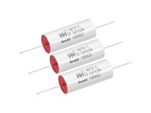 Film Capacitor 100V DC 2.7uF MKPA-C Round Axial Polypropylene Capacitors for Audio Divider White 3pcs Film Capacitor 100V DC 2.7uF MKPA-C Round Axial Polypropylene Capacitors for Audio Divider White 3pcs