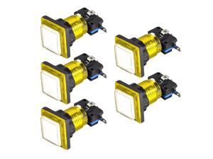 Game Push Button 34x34 Square 12V LED Illuminated Push Button Switch with Micro switch for Arcade Video Games White Yellow 5pcs Game Push Button 34x34 Square 12V LED Illuminated Push Button Switch with Micro switch for Arcade Video Games White Yellow 5pcs