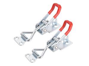 771lbs Adjustable Latch Galvanized Iron Hook Bolt Self-lock Toggle Clamp 2 Pcs