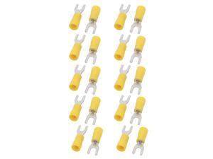 50Pcs AWG14-12 U Shape SV3.5-4 Insulated Spade Wire Crimp Terminal Connector