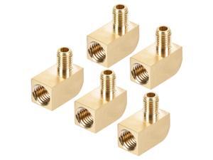 Brass Pipe Fitting 90 Degree Barstock Street Elbow M6 Male x M8 Female 5pcs