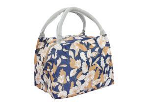 Insulated Lunch Bag Box Travel Oxford Fabric Lunch Tote Bag Dinner Warmer Cooler Pouch Bag with Zipper Closure, Floral Pattern
