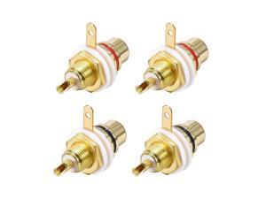 RCA Female Panel Mount Chassis Socket Jack Connector for Amplifier Audio Terminal RCA Plug 4pcs RCA Female Panel Mount Chassis Socket Jack Connector for Amplifier Audio Terminal RCA Plug 4pcs