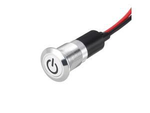 Signal Indicator Light DC 12V 12mm Red LED Metal Shell with Symbol (Power Supply) Signal Indicator Light DC 12V 12mm Red LED Metal Shell with Symbol (Power Supply)