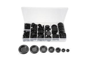 Rubber Grommet Assortment Set 7 Size Wire Gasket Rings for Hole Plug Cable, Black 170 Pieces
