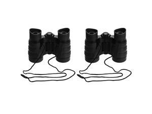2pcs Toy Binoculars 4X30 Compact Foldable Binoculars Shock Proof Black with Neck Strap for Bird Watching Hiking Camping