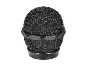 Black Microphone Ball Head Mesh Grille Round Metal with Grey Inner Foam Filter for 858 Mic