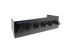 Lamptron 5.25" 6-channel fan controller, 45w/channel, 3-pin fan & molex power connector Lamptron 5.25" 6-channel fan controller, 45w/channel, 3-pin fan & molex power connector