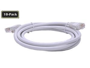 BattleBorn 10 Pack 3 Foot Copper CAT6a Ethernet Network Patch Cable 24AWG (White) BB-C6AMB-3WHT BattleBorn 10 Pack 3 Foot Copper CAT6a Ethernet Network Patch Cable 24AWG (White) BB-C6AMB-3WHT