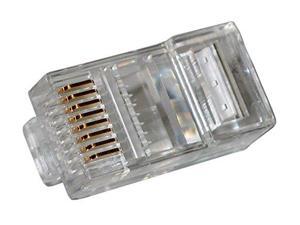 100 Pack RJ45 8P8C CAT5e Crimp-On Connector Plugs Ends For Solid Ethernet Cable 100 Pack RJ45 8P8C CAT5e Crimp-On Connector Plugs Ends For Solid Ethernet Cable