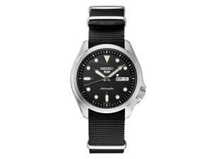 Seiko SRPE67 5 Sports 24-Jewel Stainless Steel Watch with Black Nylon Strap