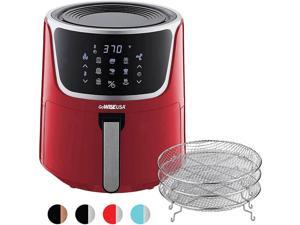 GoWISE GW22957 7-Quart Electric Air Fryer with Dehydrator & 3 Stackable Racks - Red