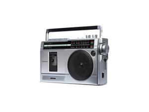 Ion Audio RETROROCKERX Retro Rocker Portable Retro-Style Compact Boombox - Silver Ion Audio RETROROCKERX Retro Rocker Portable Retro-Style Compact Boombox - Silver