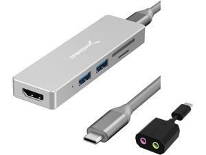 Sabrent 5 in 1 USB C Multi-Port HUB + USB Type-C External Stereo Sound Adapter Sabrent 5 in 1 USB C Multi-Port HUB + USB Type-C External Stereo Sound Adapter