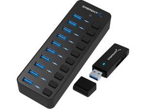 Sabrent 10-Port 60W USB 3.0 Hub + USB 3.0 Micro SD and SD Card Reader Sabrent 10-Port 60W USB 3.0 Hub + USB 3.0 Micro SD and SD Card Reader