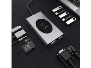GAYBJ USB C Hub Multiport Adapter 13 in 1 USB C to HDMI 4K Adapter with 4K HDMI Output, 5 USB 3.0 Ports, SD/Micro SD Card Reader Compatible with Wireless Charging GAYBJ USB C Hub Multiport Adapter 13 in 1 USB C to HDMI 4K Adapter with 4K HDMI Output, 5 USB 3.0 Ports, SD/Micro SD Card Reader Compatible with Wireless Charging