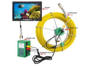 50M IP68 Waterproof Drain Pipe Sewer Inspection Camera System 7"LCD 1000 TVL Camera with 6W LED Lights